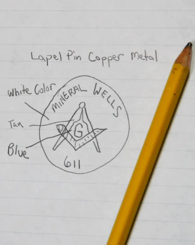 Sketch of a custom pin design.