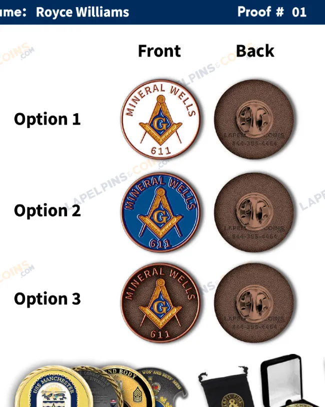 Digital render of a custom pin.